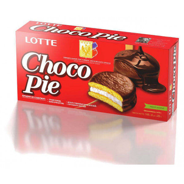 Choco Pie с шоколад. глазурью 6 LOTTE168 гр16